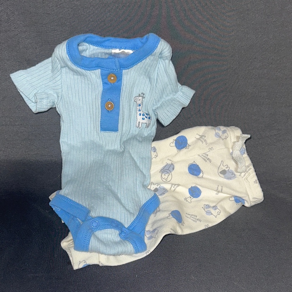 Blue and Cream Kids Matching Set